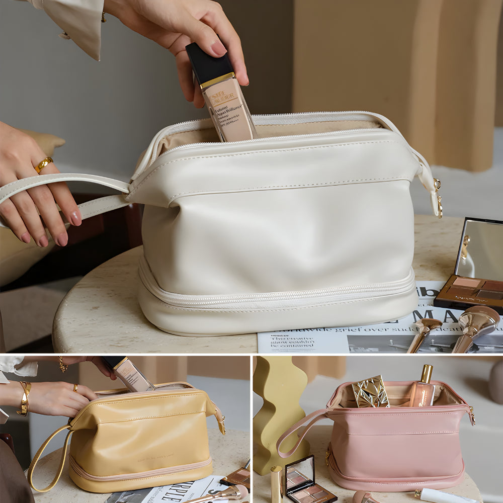Spacious Travel Cosmetic Organizer with Durable Shell