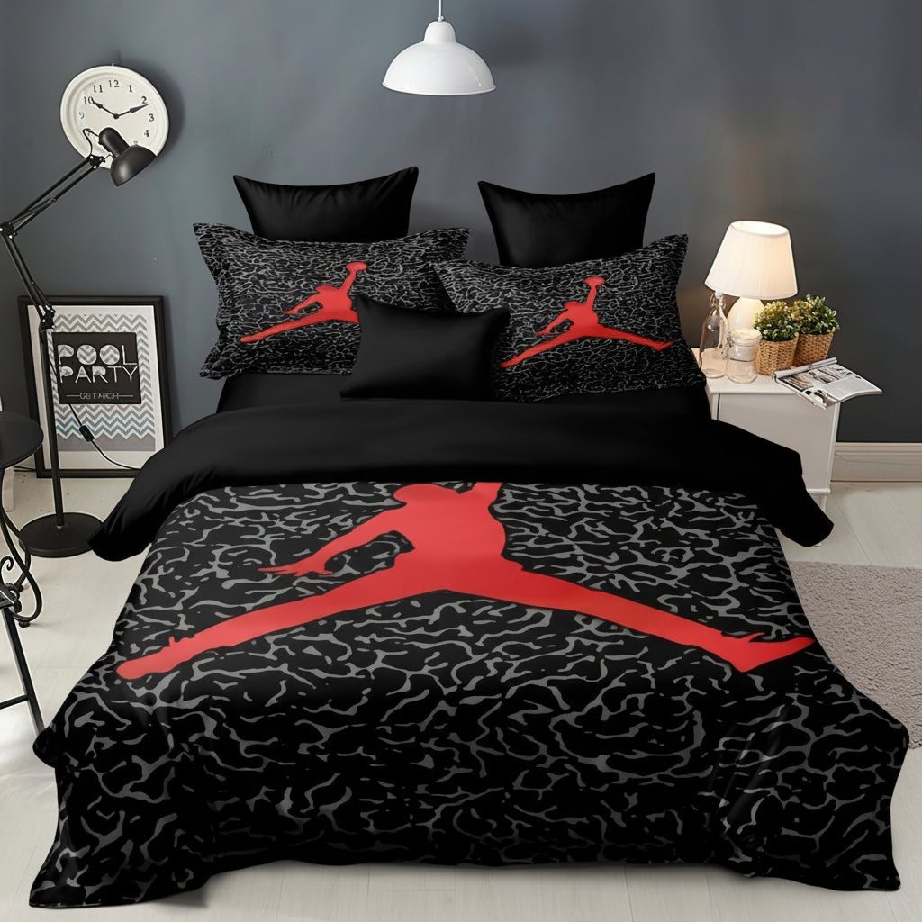 Energetic Basketball-Themed Duvet Cover Set for Youth Spaces
