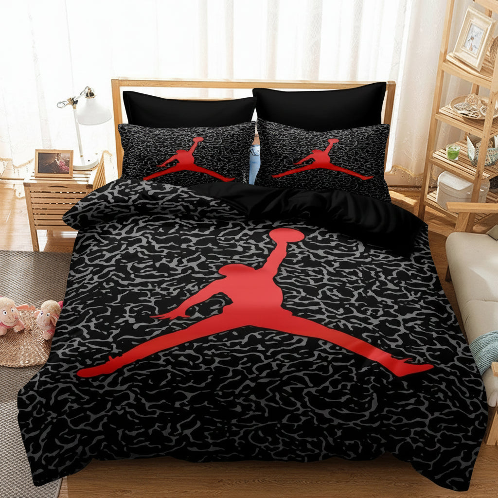 Energetic Basketball-Themed Duvet Cover Set for Youth Spaces