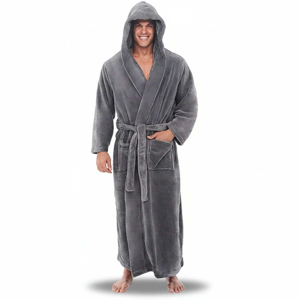 Cozy Winter Hooded Bathrobe for Ultimate Comfort