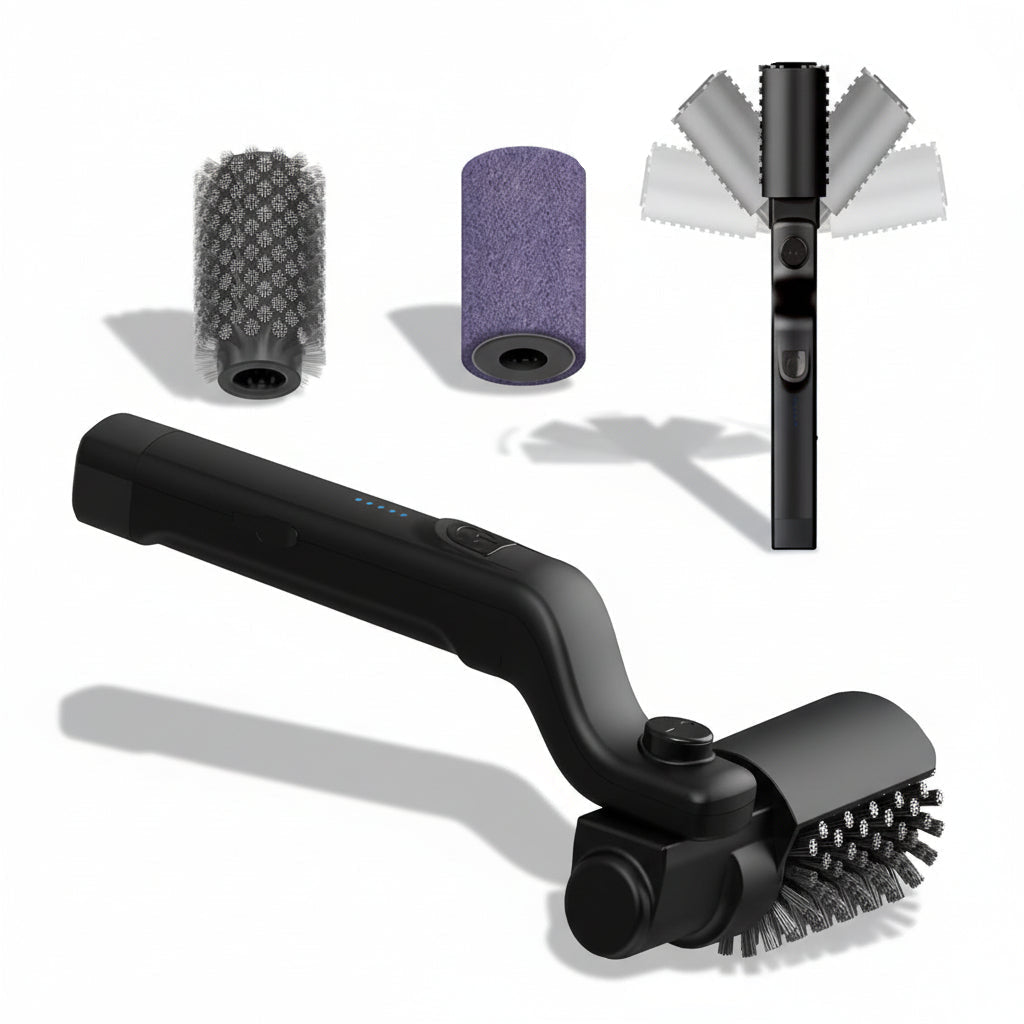 Rechargeable BBQ Cleaning Tool with Sturdy Metal Handle