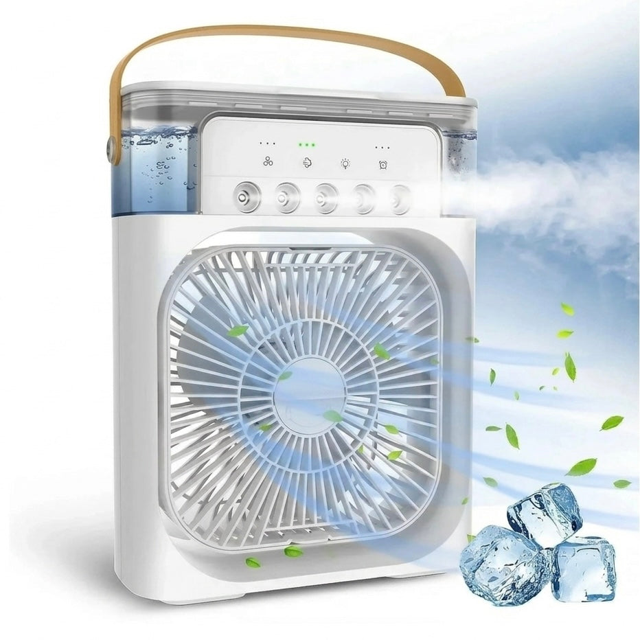 Compact USB Air Cooler and Humidifier – 600ml Reservoir, 3 Fan & Mist Speeds, 10W