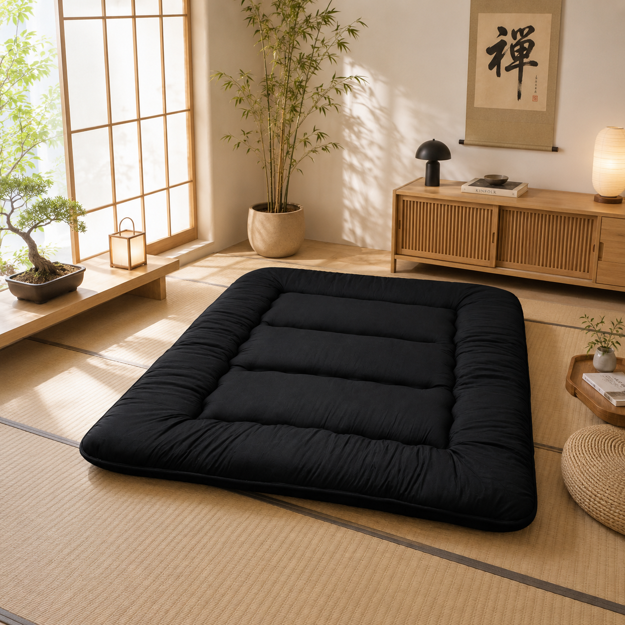 Foldable Tatami Mattress Pad, 4-Inch Thick Floor Bed for Adults & Kids