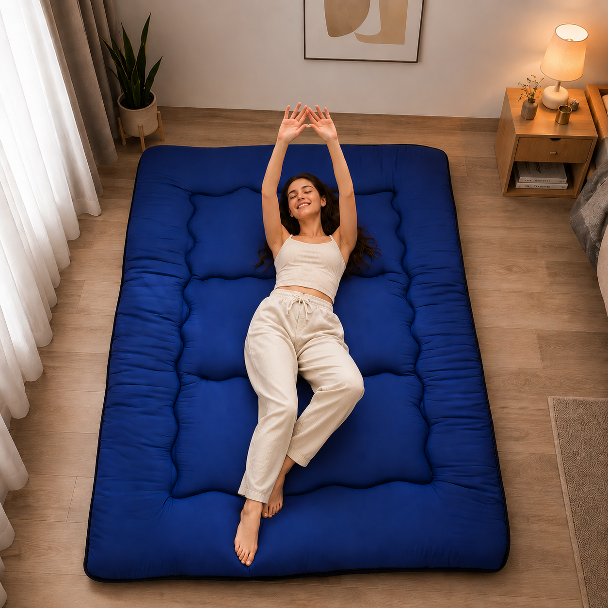 Foldable Tatami Mattress Pad, 4-Inch Thick Floor Bed for Adults & Kids