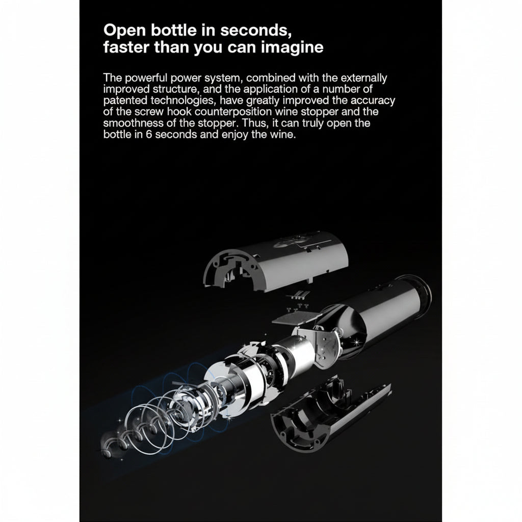 Effortless Wine Bottle Opener – Quick and Cordless Cork Removal