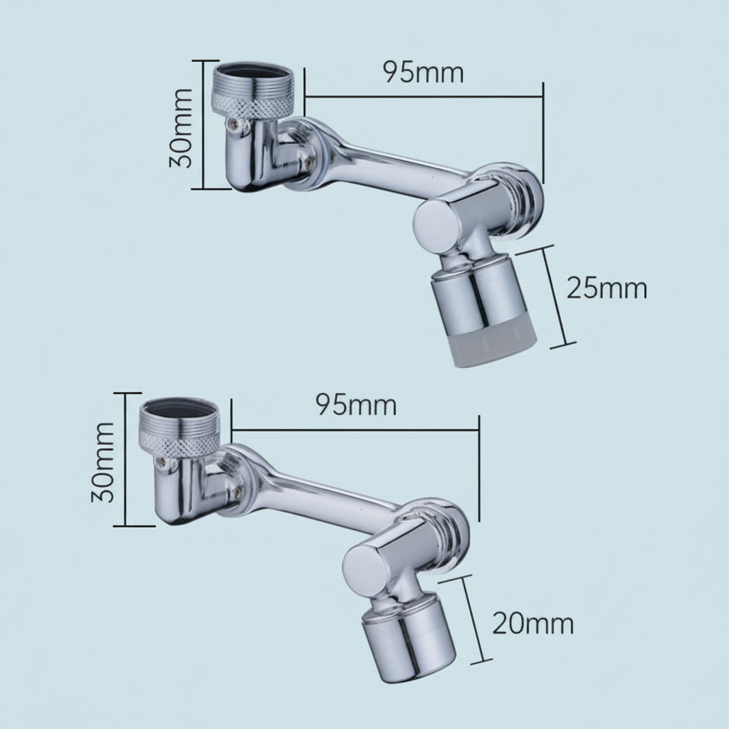 Versatile Splash-Free Faucet Attachment with Rotating Head