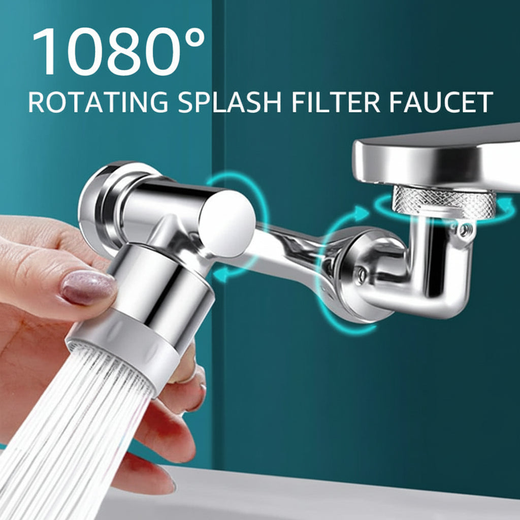 Versatile Splash-Free Faucet Attachment with Rotating Head