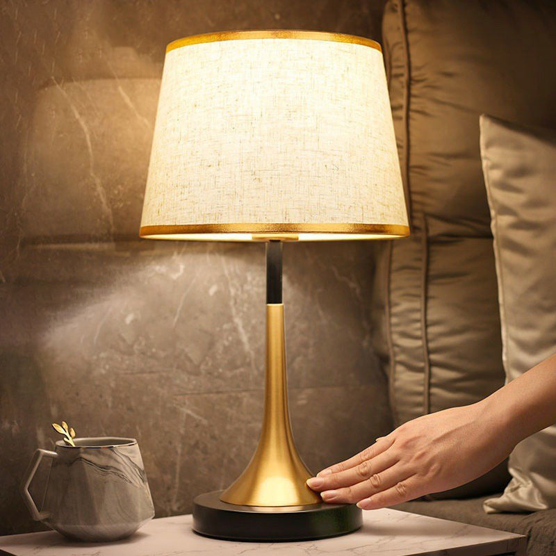 Adjustable Touch-Controlled Table Lamp with Chic Fabric Shade