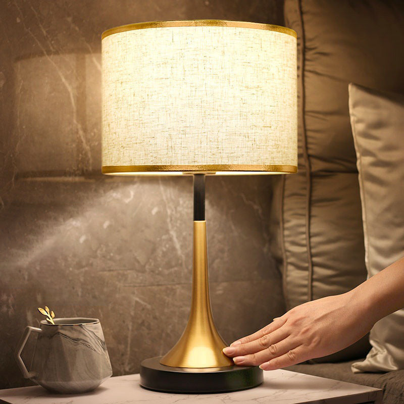 Adjustable Touch-Controlled Table Lamp with Chic Fabric Shade