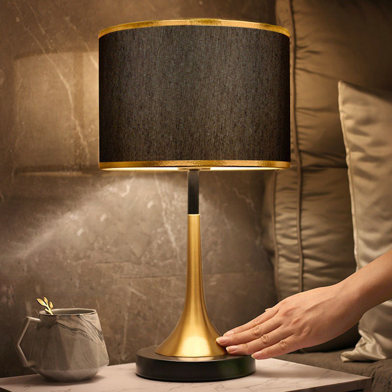 Adjustable Touch-Controlled Table Lamp with Chic Fabric Shade