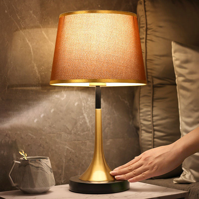 Adjustable Touch-Controlled Table Lamp with Chic Fabric Shade