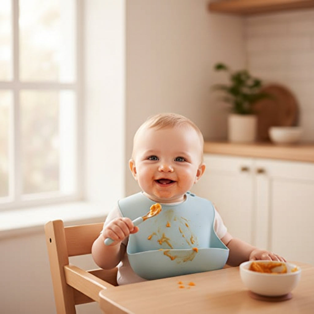 Adjustable Silicone Feeding Bib with Waterproof Design
