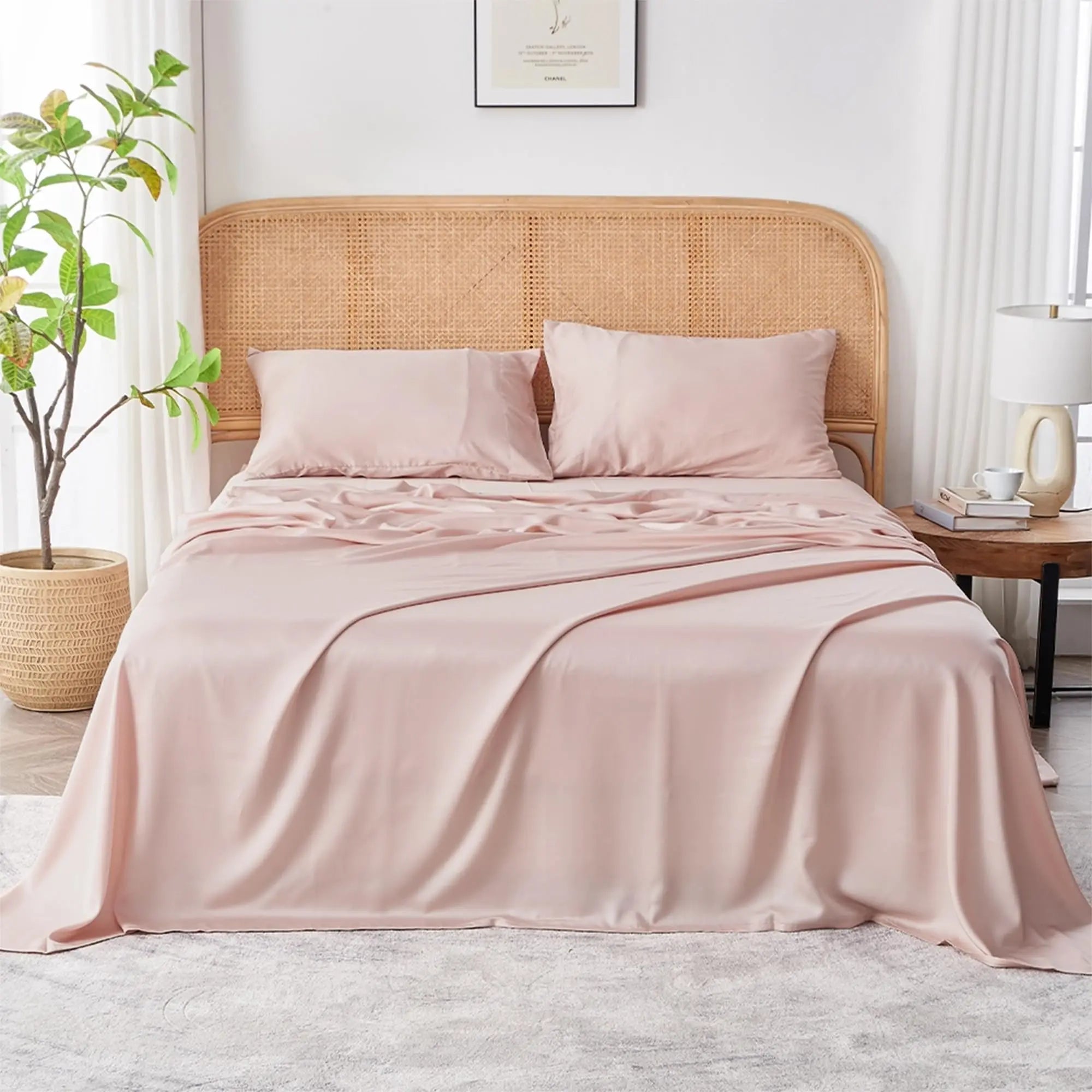 Organic Bamboo Bed Sheet Set – Soft Cooling Design for Breathable Comfort