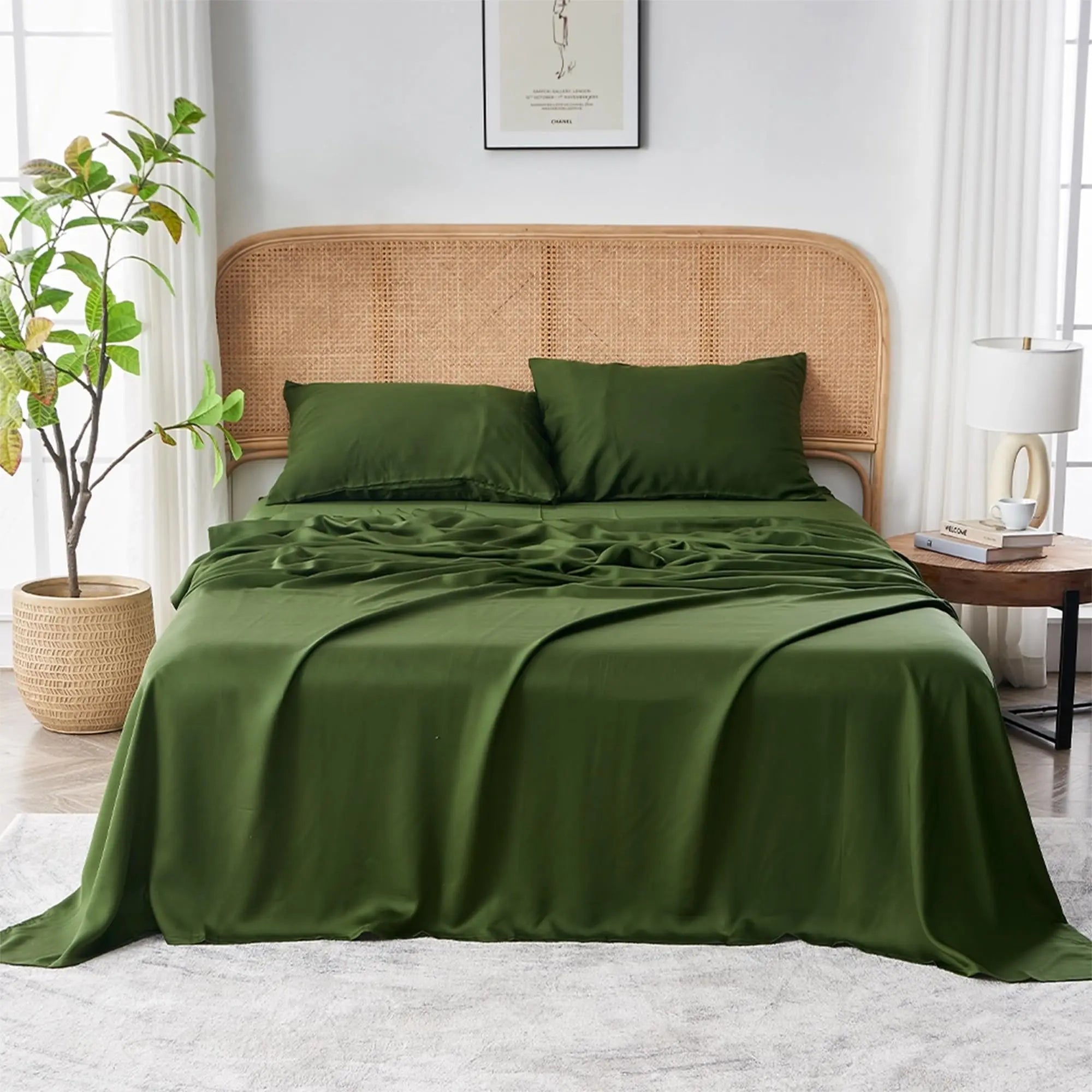 Organic Bamboo Bed Sheet Set – Soft Cooling Design for Breathable Comfort