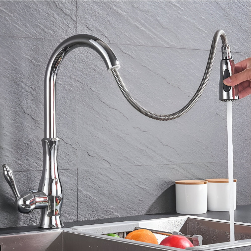 Versatile Pull-Down Kitchen Faucet for Effortless Cleaning