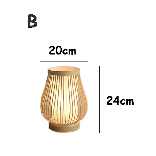 Serenity Bamboo Lamp – E27 Light for Tranquil Spaces