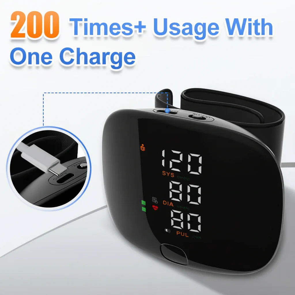 Smart Wrist Blood Pressure Tracker - Quick & Accurate Readings
