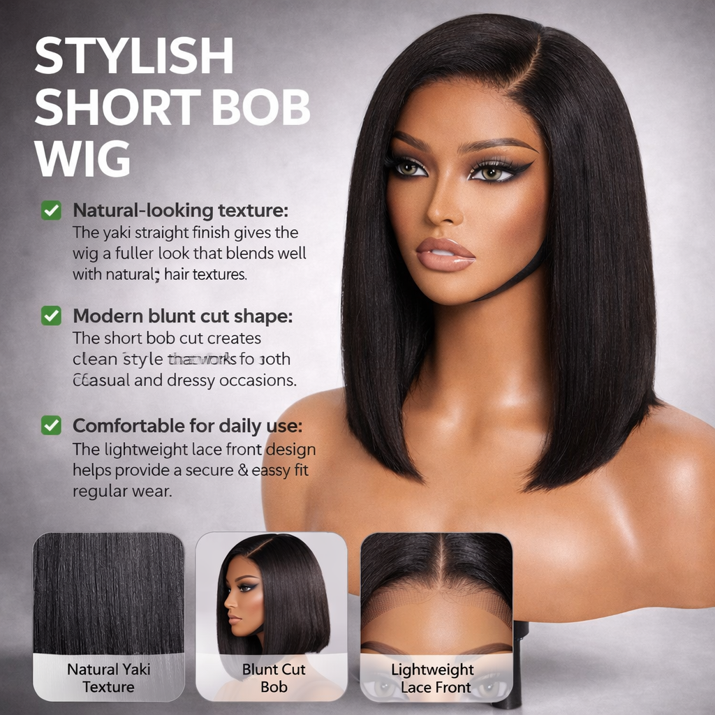 Effortless Chic: Short Glueless Lace Bob Wig for Everyday Wear