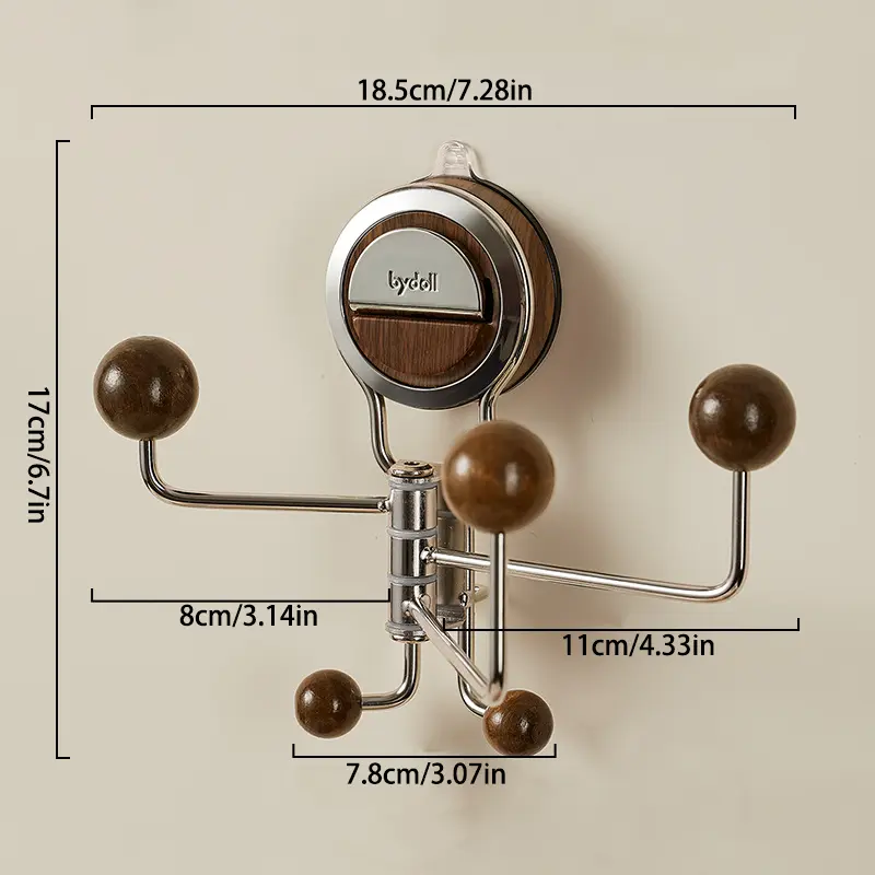 Rotating Suction Hooks for Easy Hanging in Bathroom, Kitchen & Cabinets