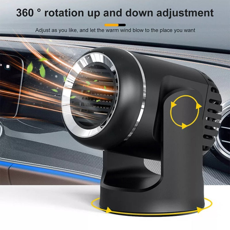 Portable 12V Car Heater with 360° Rotation and PTC Heating – Year-Round Comfort