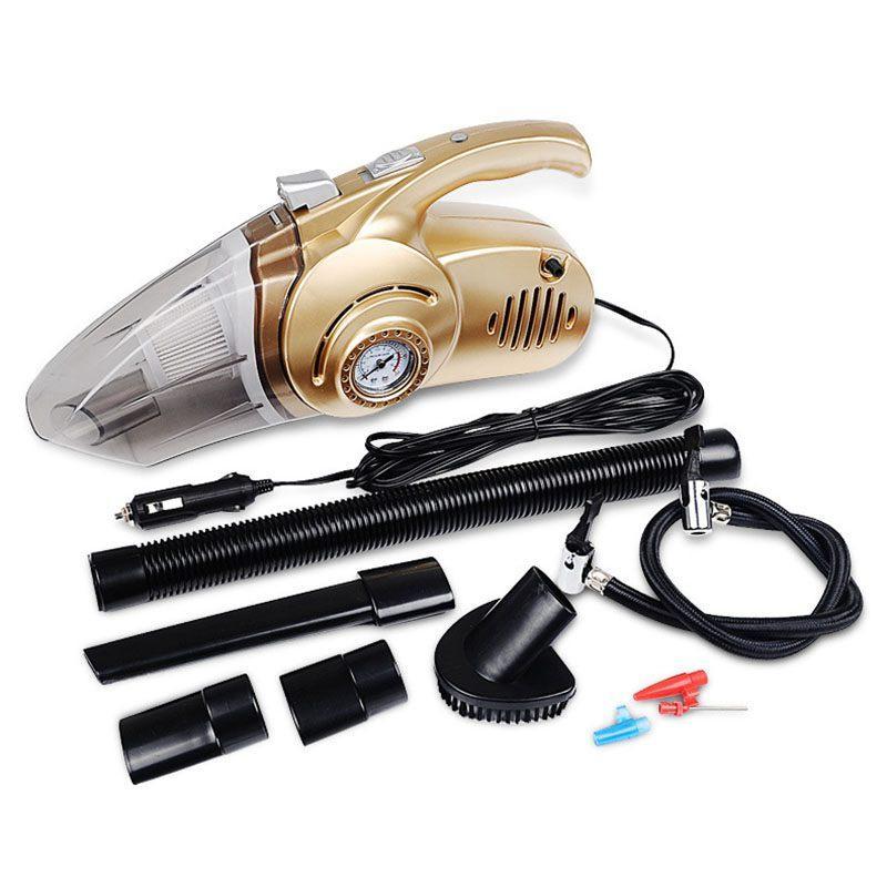 4-in-1 Vacuum Cleaner for Cars with Tire Inflator and LED Light