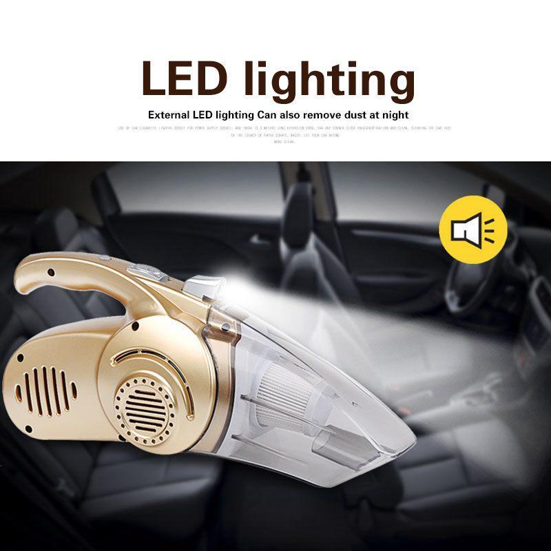4-in-1 Vacuum Cleaner for Cars with Tire Inflator and LED Light