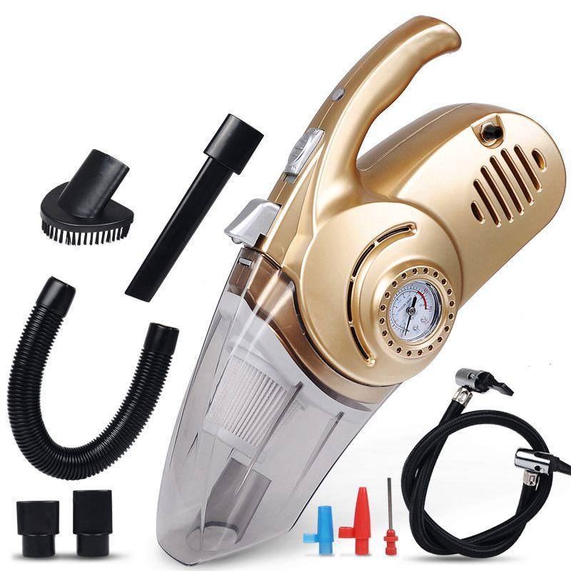 4-in-1 Vacuum Cleaner for Cars with Tire Inflator and LED Light