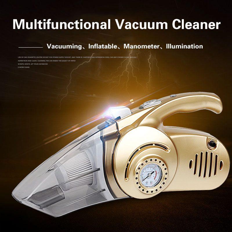 4-in-1 Vacuum Cleaner for Cars with Tire Inflator and LED Light
