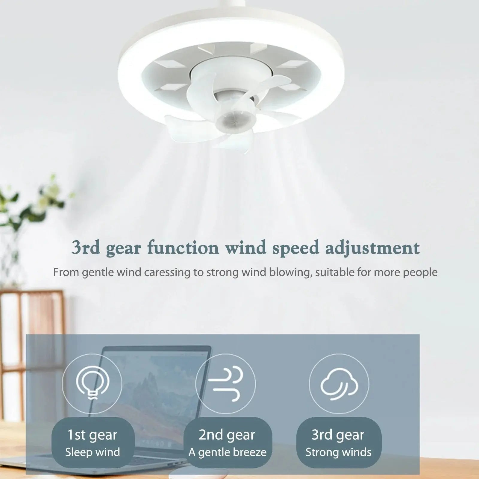 Contemporary Flush Mount Ceiling Fan with Remote and Quiet Motor