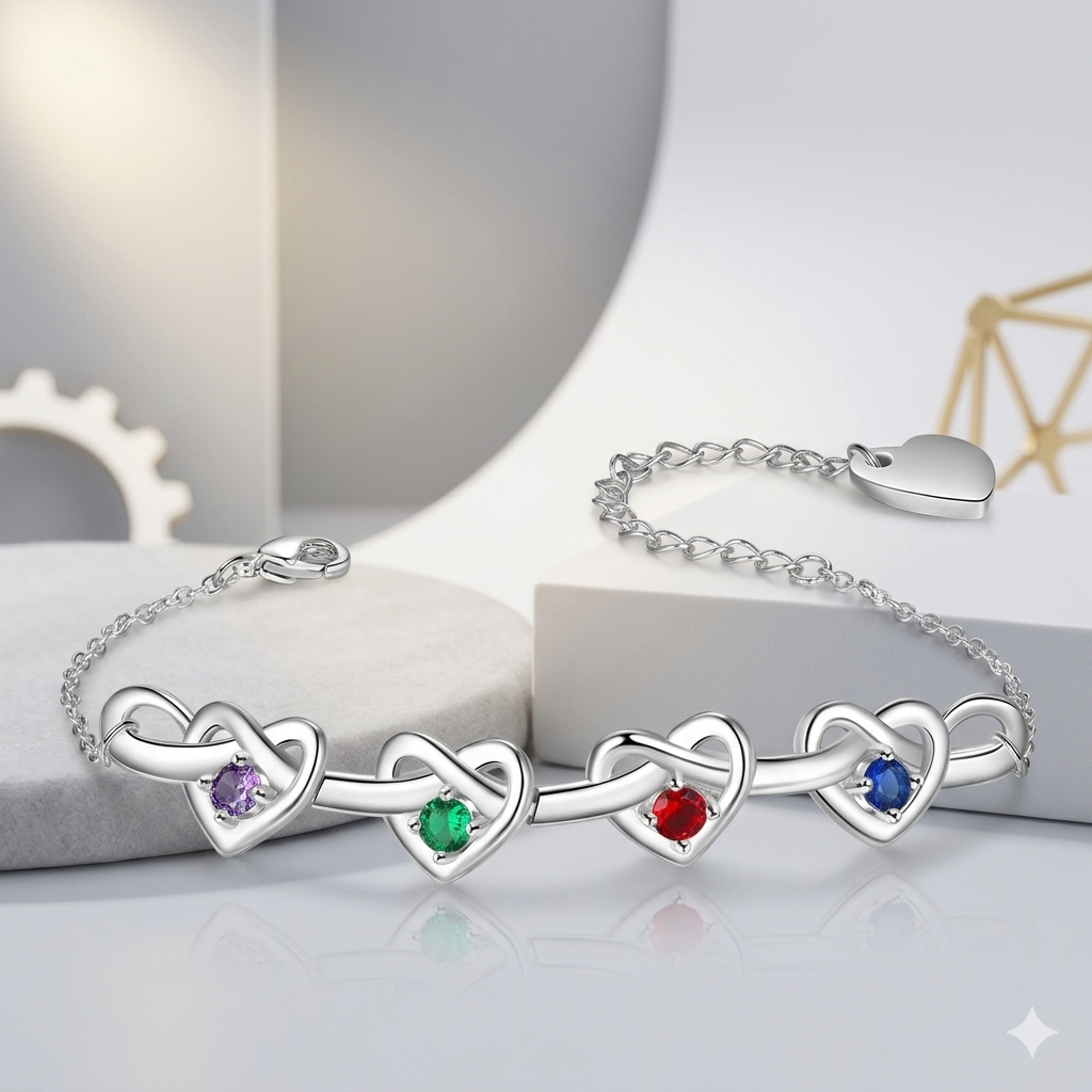 Customizable Heart Charm Bracelet for Meaningful Gifting