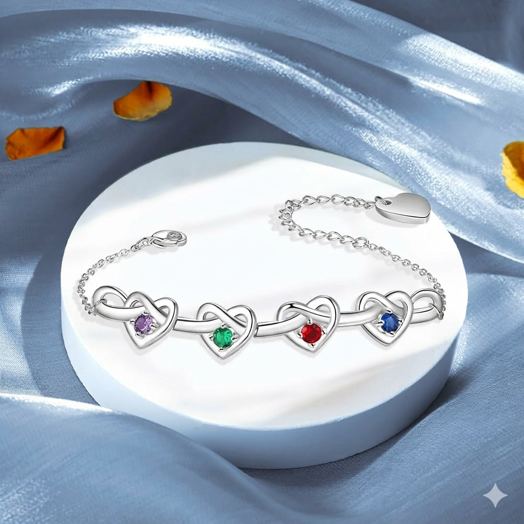 Customizable Heart Charm Bracelet for Meaningful Gifting