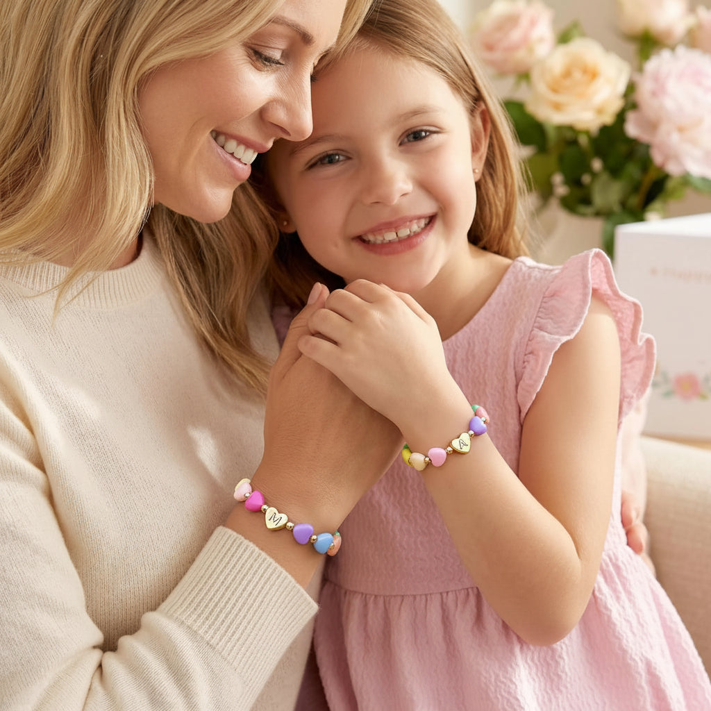 Customized Heart Charm Bracelet for Mother's Day Gift