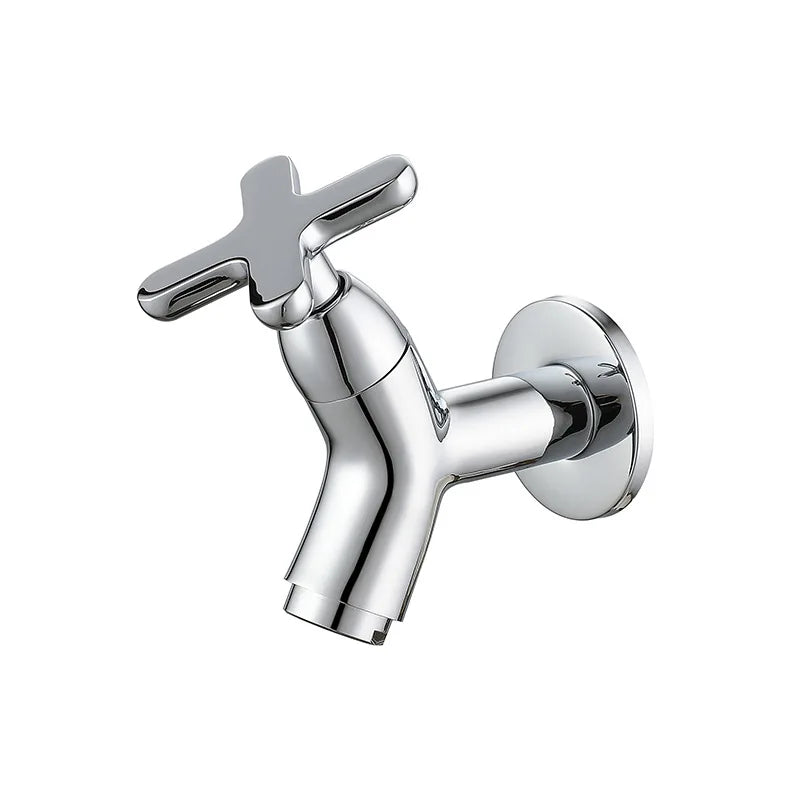 Solid Brass Wall-Mounted Kitchen Faucet with Ergonomic Handle