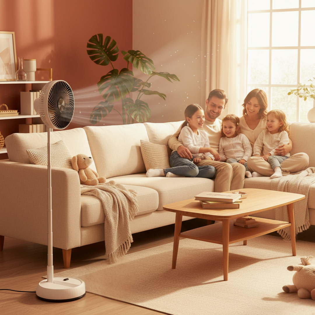 Oscillating Fan with Remote Control – Adjustable Speed, Lightweight for Home & Outdoor