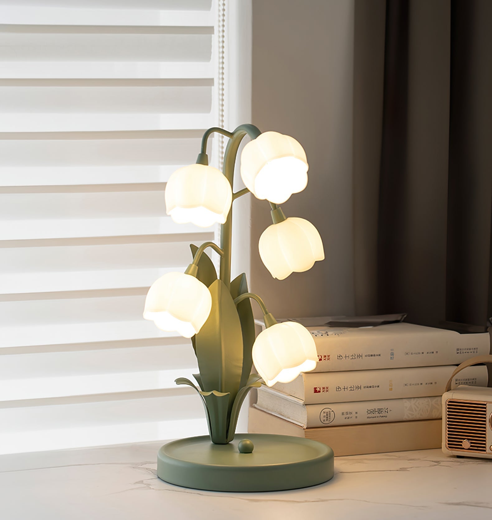 Orchid Ceramic Table Lamp – Gentle Illumination for Desk or Nightstand