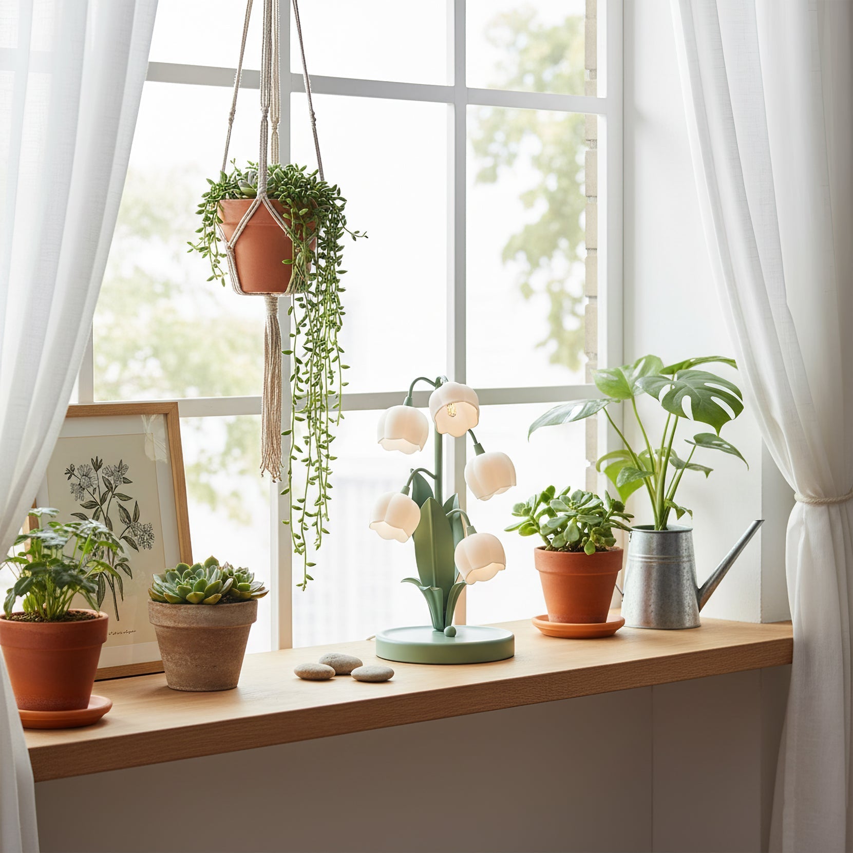 Orchid Ceramic Table Lamp – Gentle Illumination for Desk or Nightstand