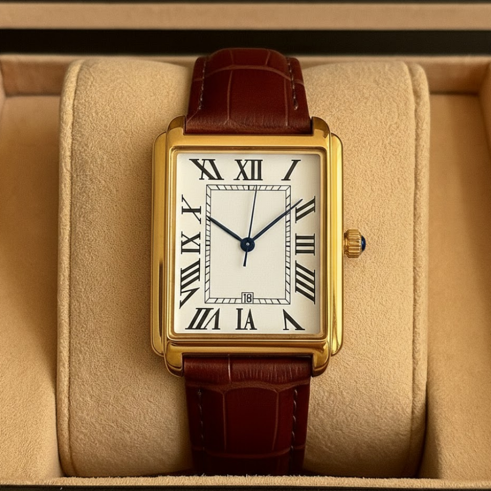 Men's Retro Square Analog Watch for Everyday Elegance