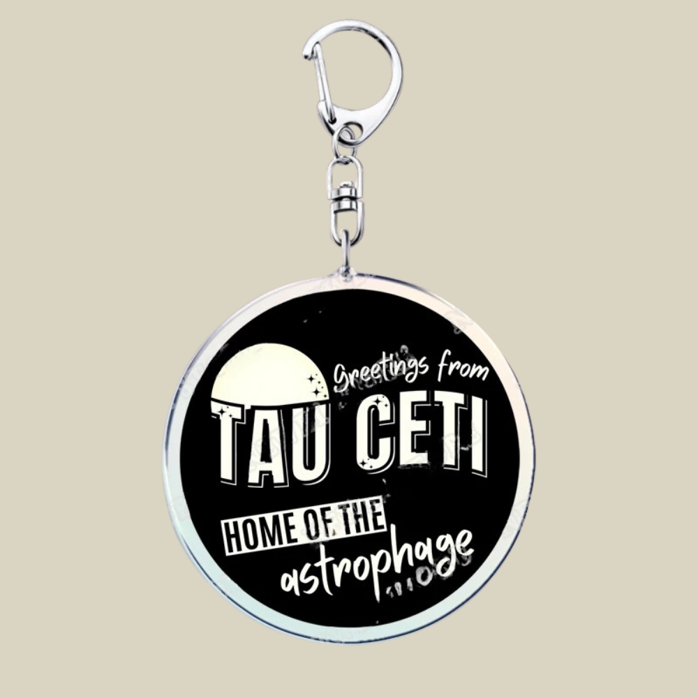 Charming Acrylic Keychain with Whimsical Cartoon Design