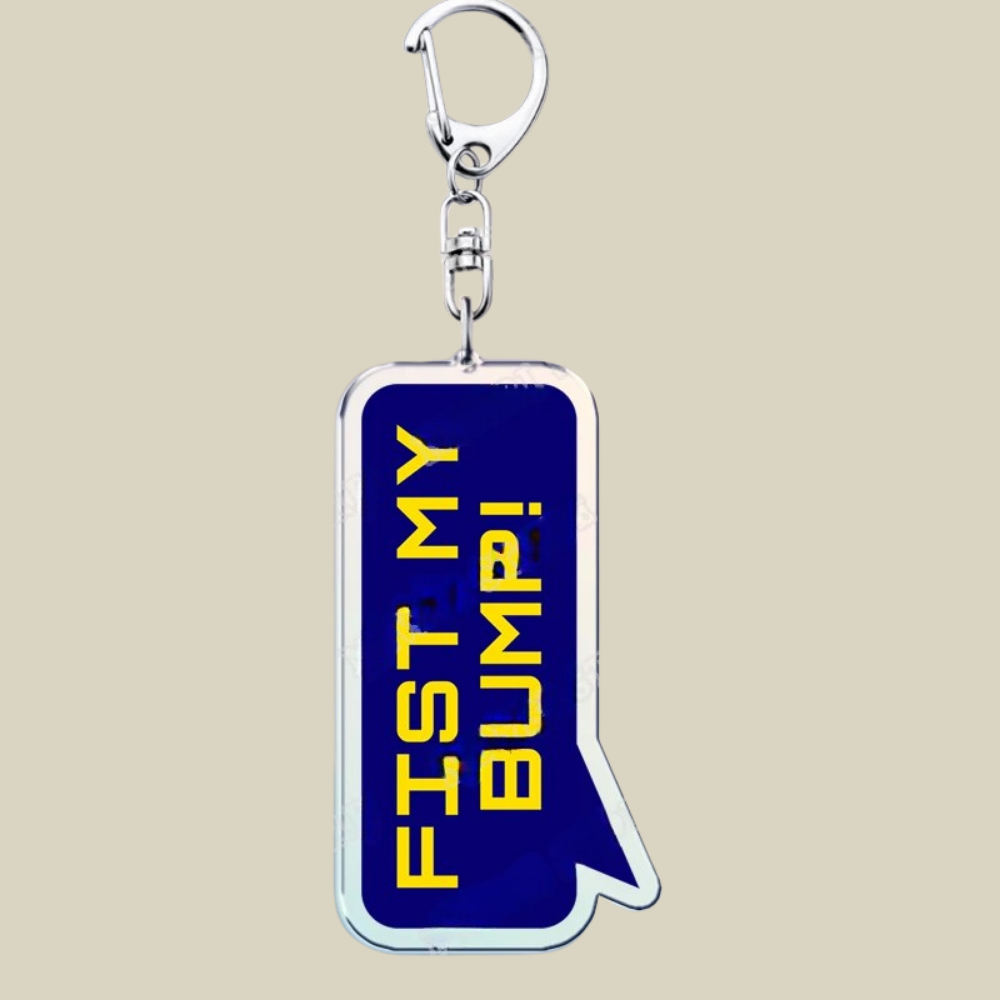 Charming Acrylic Keychain with Whimsical Cartoon Design