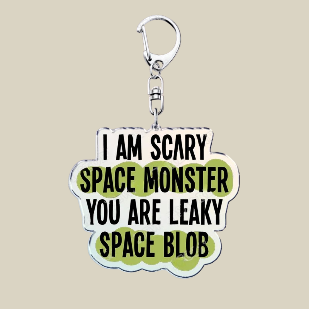 Charming Acrylic Keychain with Whimsical Cartoon Design
