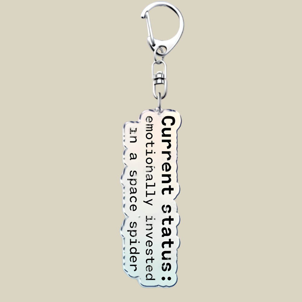 Charming Acrylic Keychain with Whimsical Cartoon Design