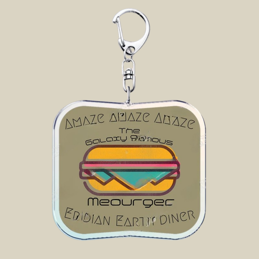 Charming Acrylic Keychain with Whimsical Cartoon Design