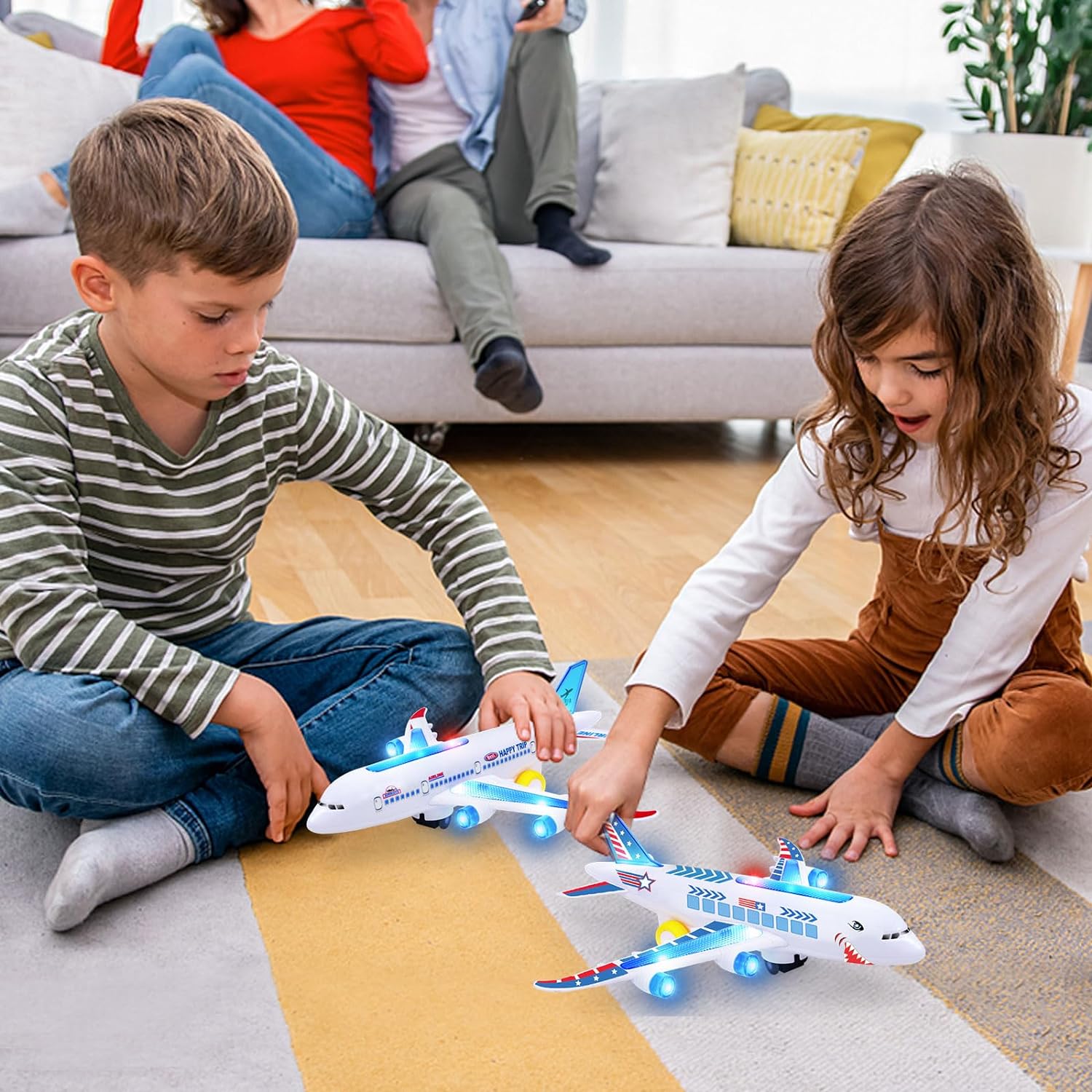 Musical Electric Toy Airplane with Light Features
