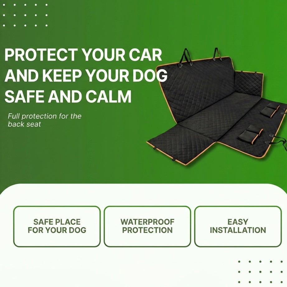 Universal Fit Dog Car Seat Cover – Waterproof with Side Flaps and Pockets