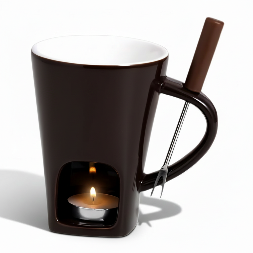 Ceramic Fondue Set with Candle Heat for Delicious Dips