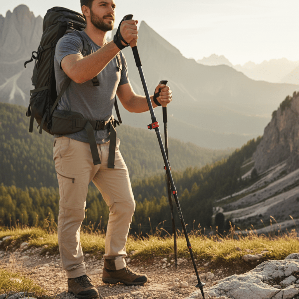 UltraLite Collapsible Trekking Poles for Stability and Comfort