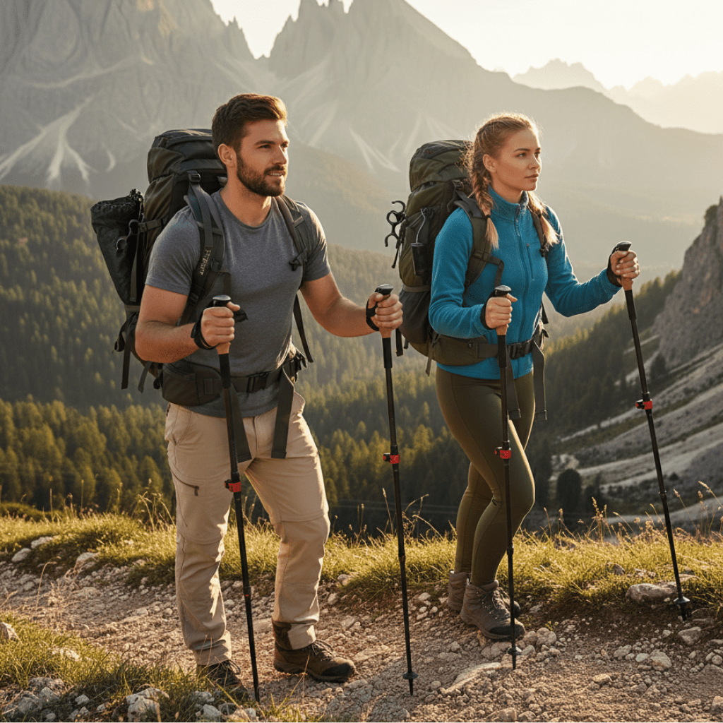 UltraLite Collapsible Trekking Poles for Stability and Comfort