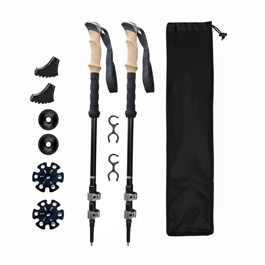 UltraLite Collapsible Trekking Poles for Stability and Comfort