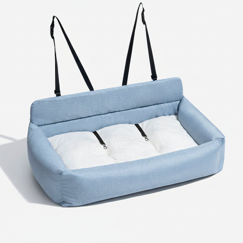CozyPaws Extra Large Washable Dog Car Bed with Secure Fasteners