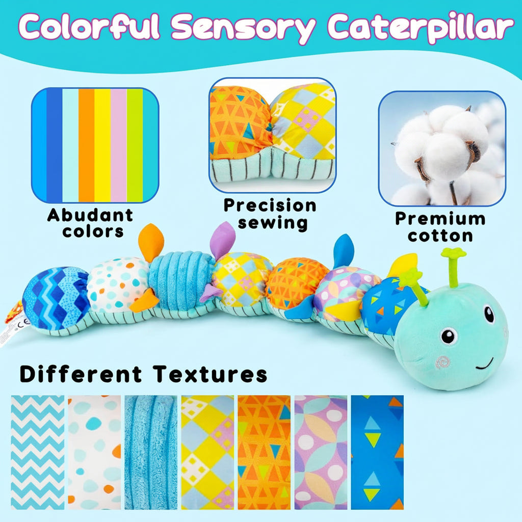 Vibrant Baby Caterpillar Plush with Music for Sensory Play